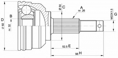 OPEN PARTS cvj534510 -  Шарнирный комплект, приводной вал